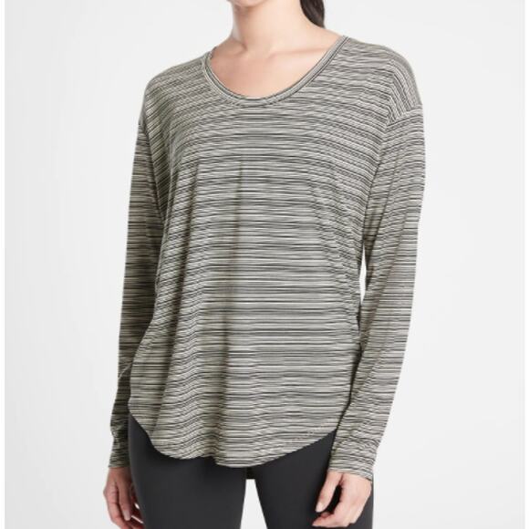 Athleta Cloudlight Stratus Multicolor Striped Top, size Medium - Picture 1 of 8